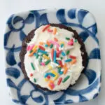 Go to School Cookies Recipe on blue and white plate