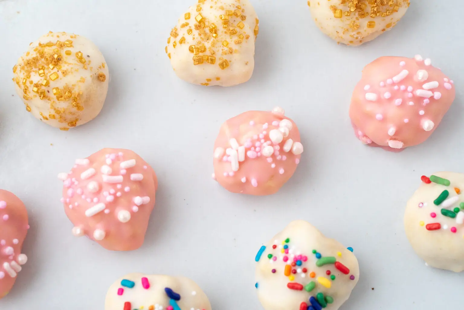 Italian Wedding Cookies Recipe in Three Rows on a tray