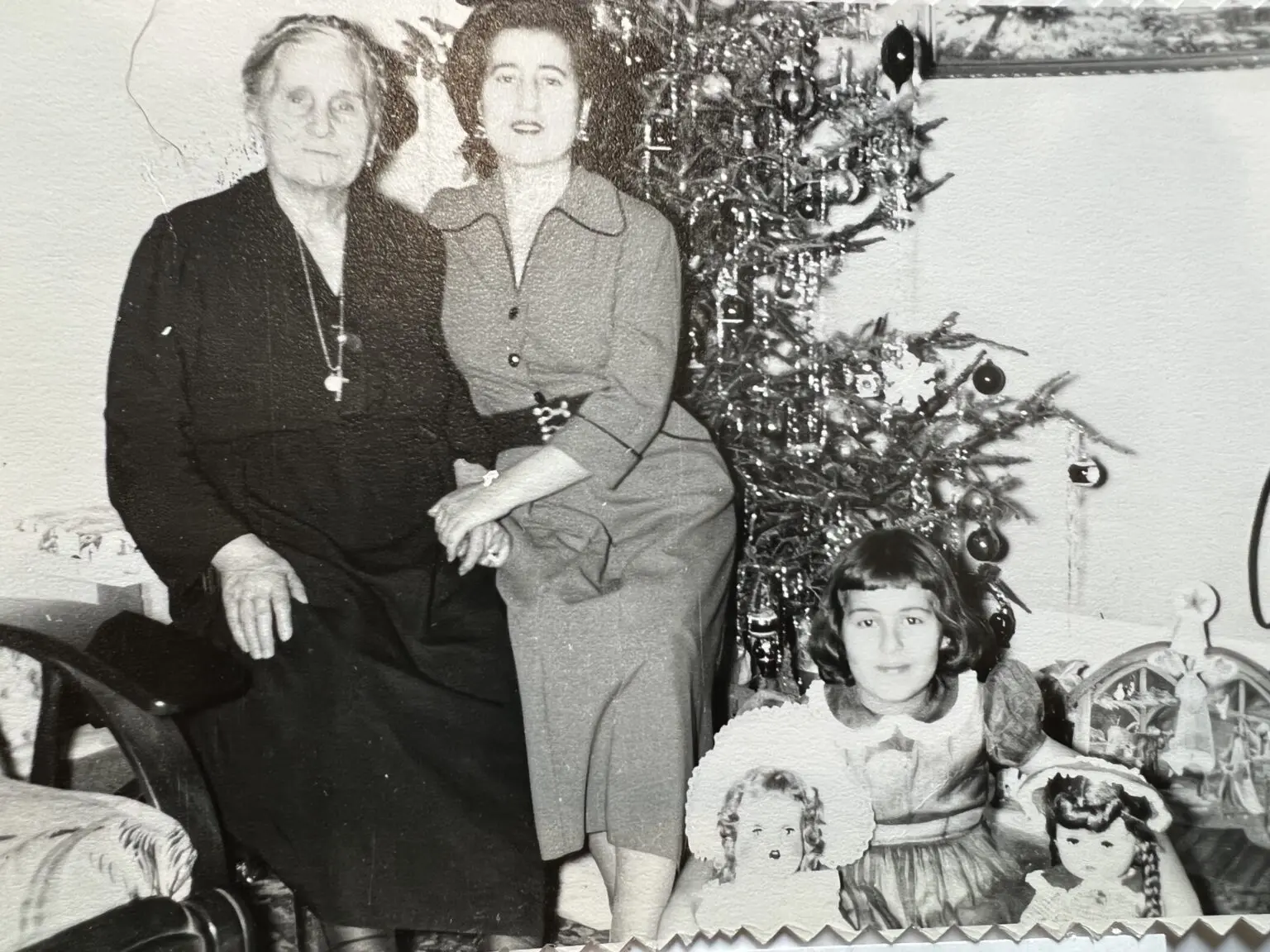 Vintage picture of grandmother, mother and daughter