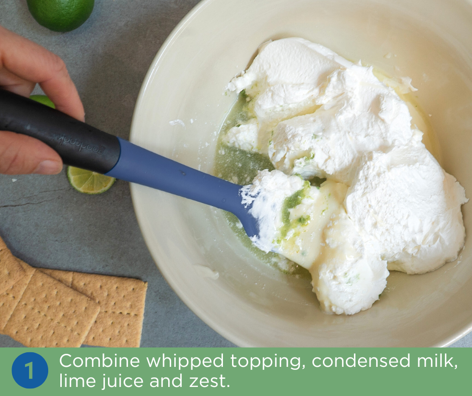 Caribbean Lime Mousse Recipe | Process Picture | Combining ingredients in a bowl