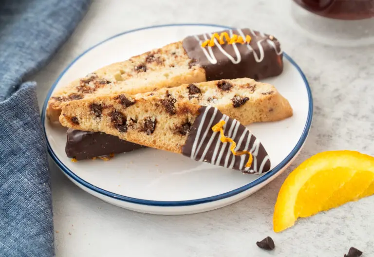 Chocolate Chip Biscuits Close Up Recipe with orange slice