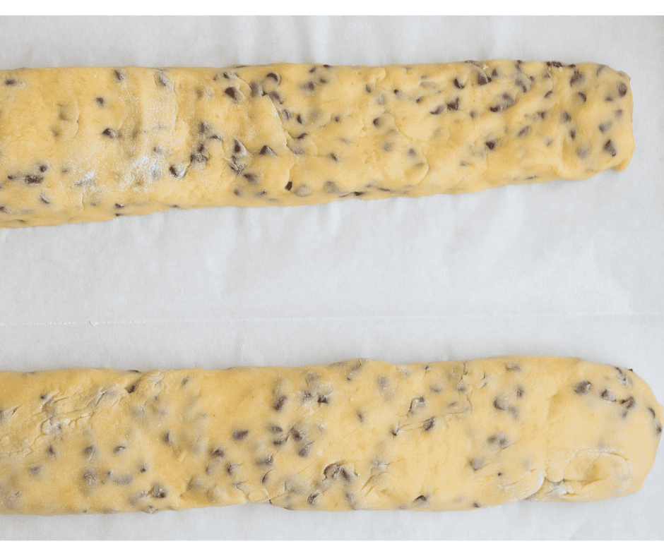 TWO LOGS Shape dough into two log on a lined baking tray