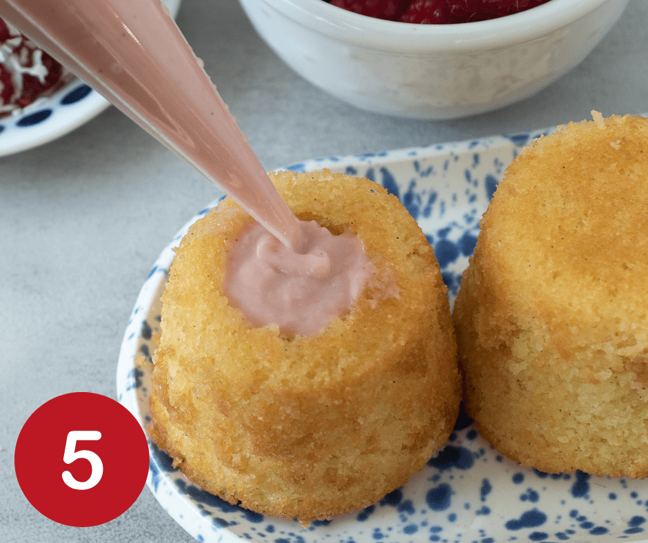 5Push raspberry into the center 5Push raspberry into the center
