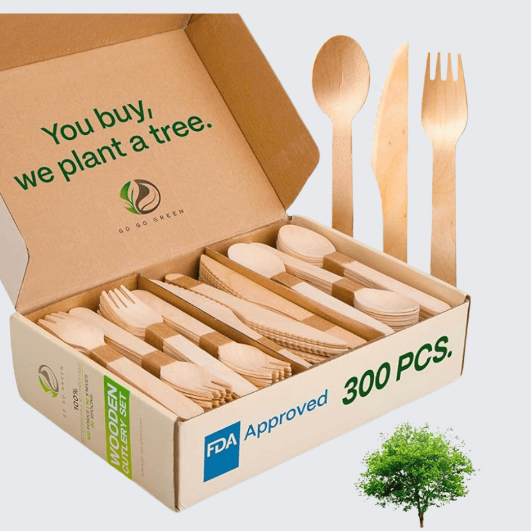 Set of bamboo utensils from Family Tree Foodie’s kitchen collection, perfect for eco-friendly back-to-school lunches and meal prep.
