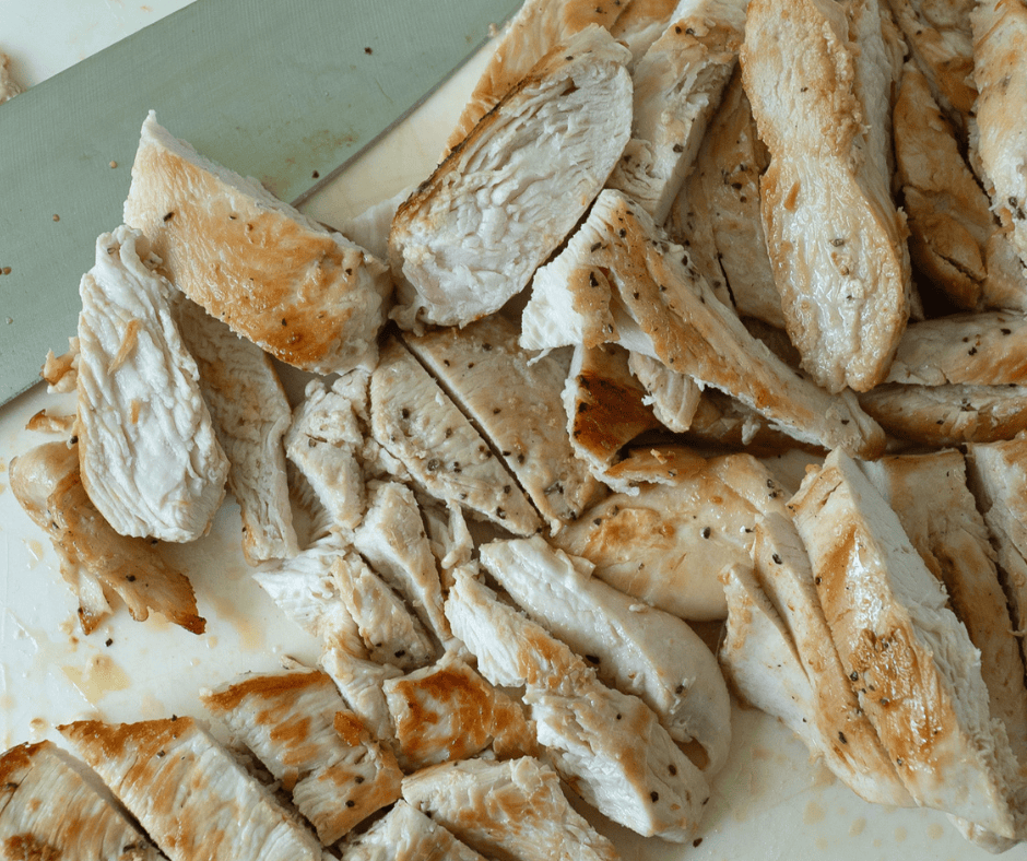 Sliced chicken for Teriyaki Chicken Bento Box
