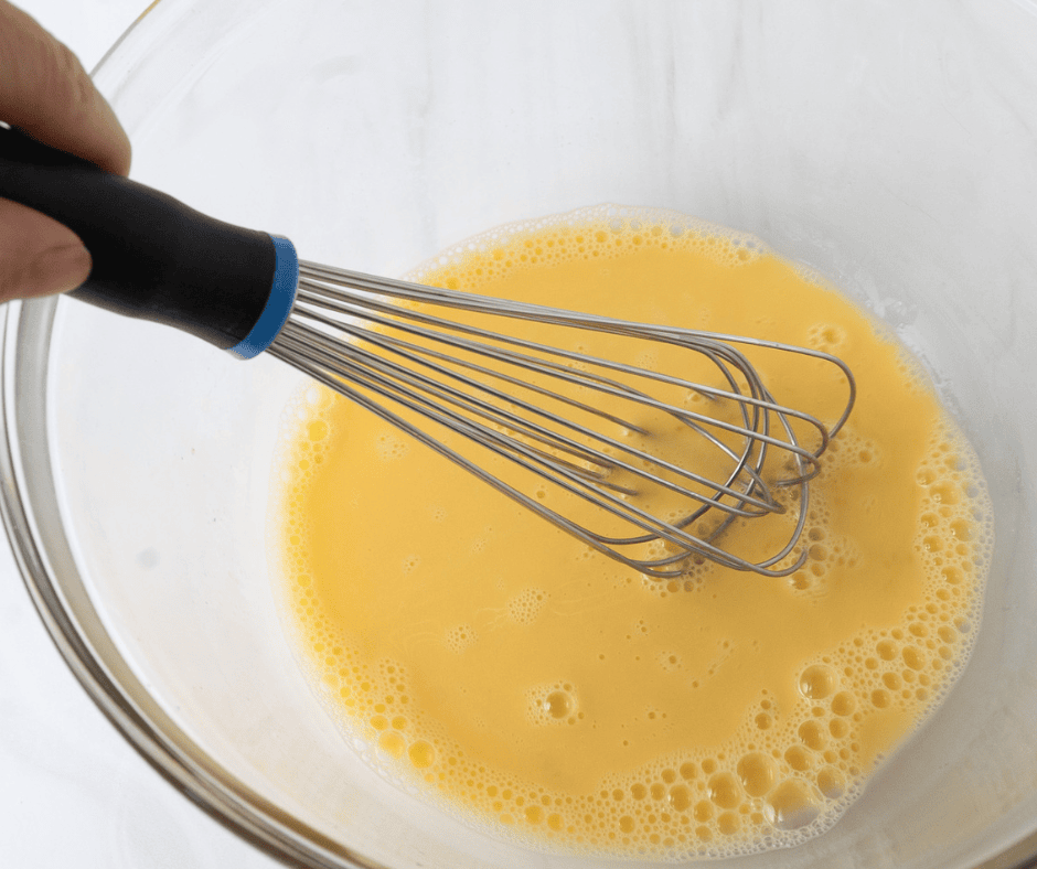Whisk eggs f