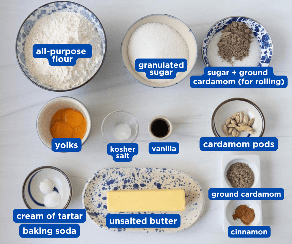 Ingredients for Cardamom Snickerdoodles 
